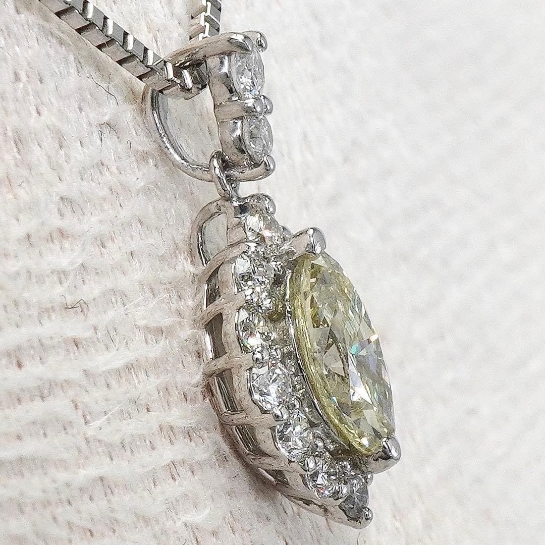 ダイヤ ネックレス プラチナ ダイヤモンド マーキスカット トップ ペンダント