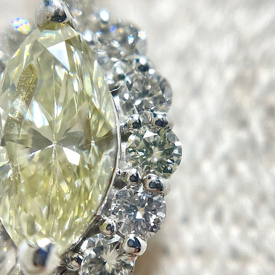 ダイヤ ネックレス プラチナ ダイヤモンド マーキスカット トップ ペンダント