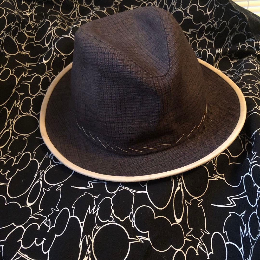 初期　アンダーカバー　ダークブラウン　チェック柄 フェドーラハット