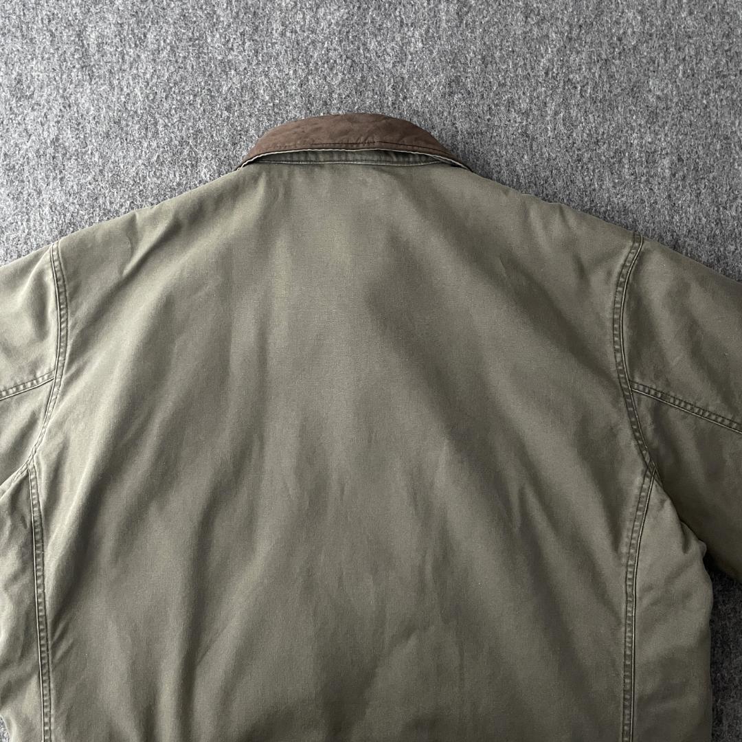 WOOLRICH　カバーオールジャケット　ハンティング　レザーカラー切替　裏ボア