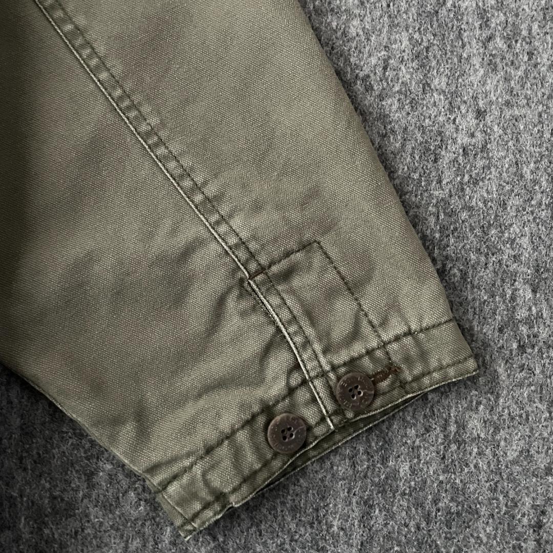 WOOLRICH　カバーオールジャケット　ハンティング　レザーカラー切替　裏ボア