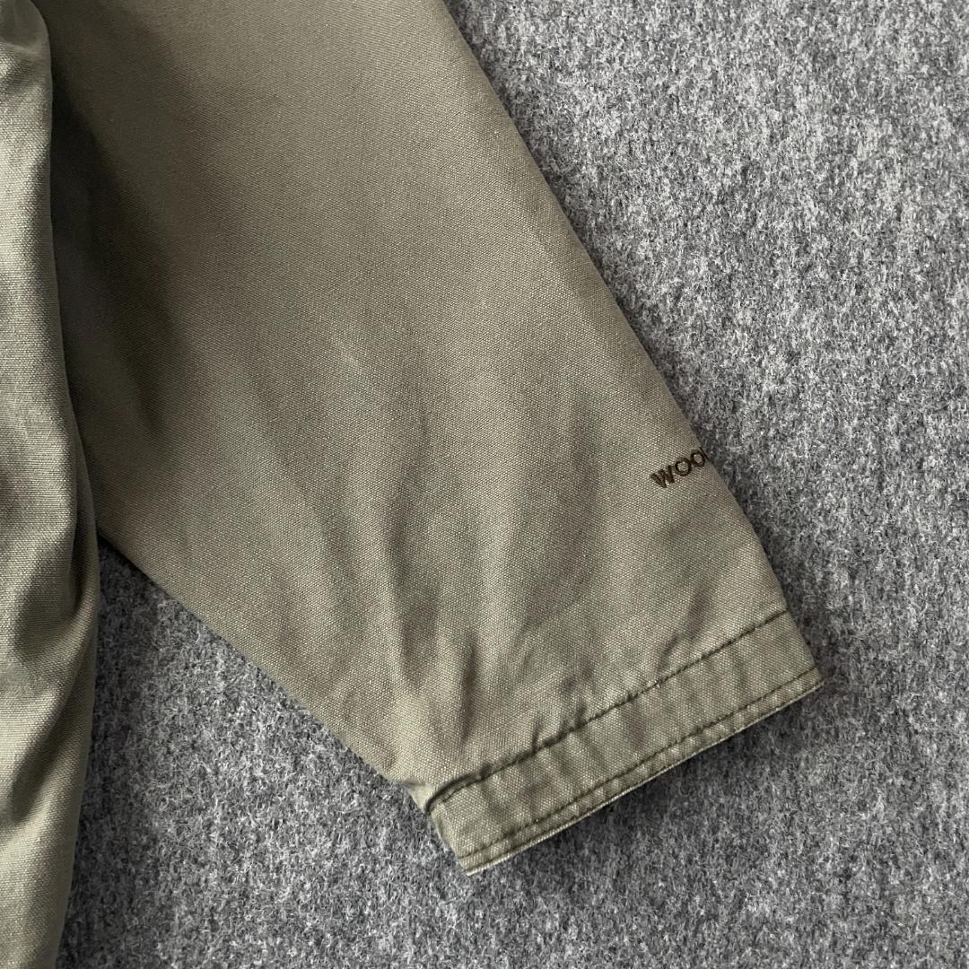 WOOLRICH　カバーオールジャケット　ハンティング　レザーカラー切替　裏ボア