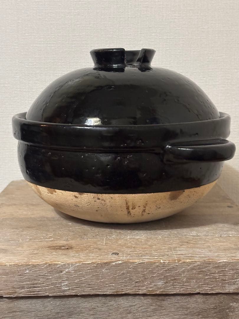 長谷園　かまどさん　3合炊き　黒色 土鍋