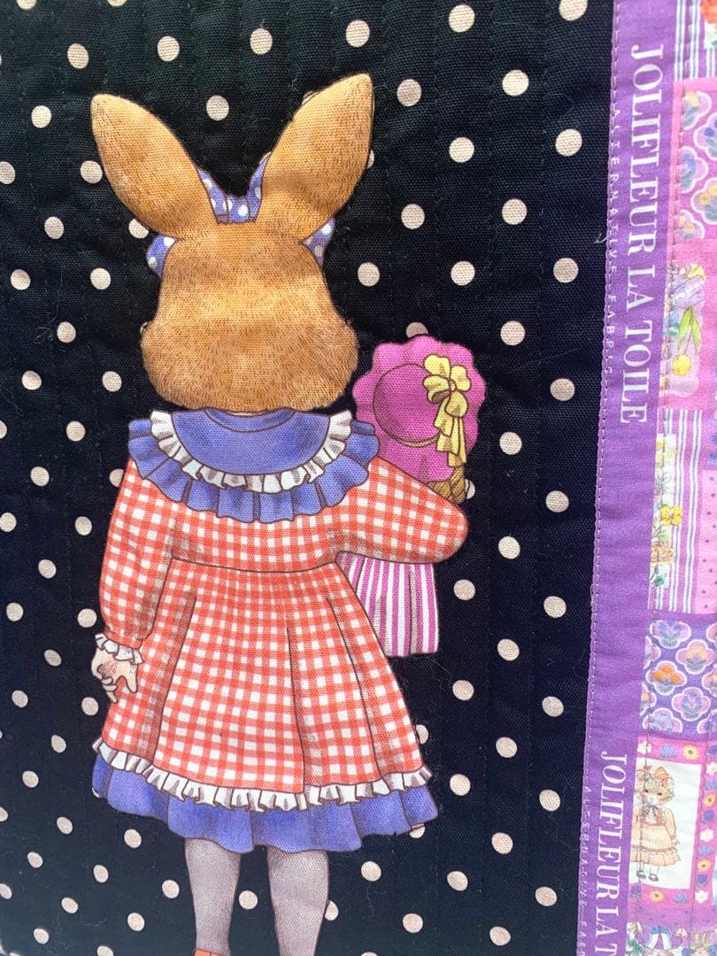 フリルバッグ ポーチ 2点セット ビッグコラコラ ジョリーフルール 黒 うさぎ