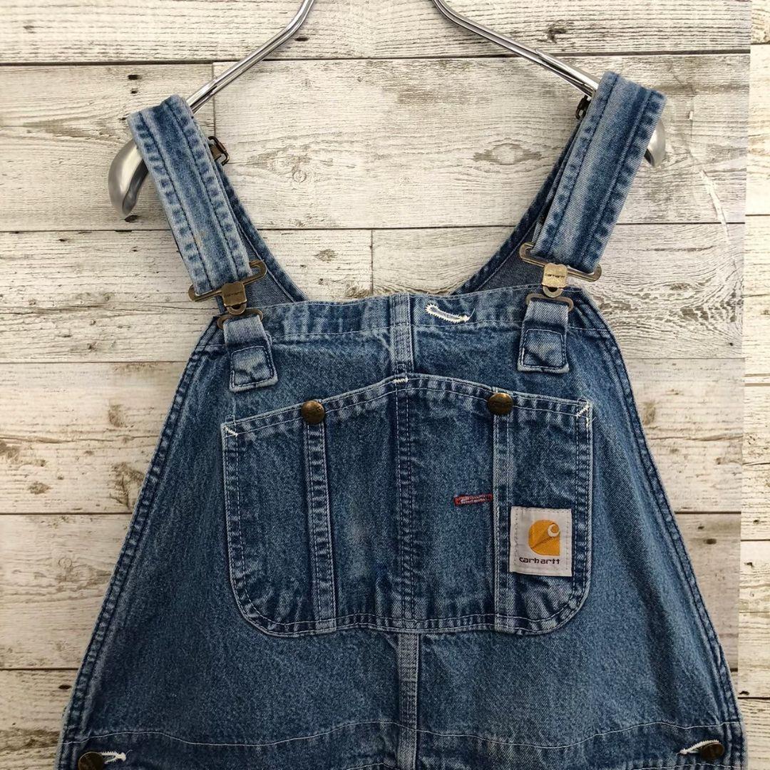 【k8912】USA古着カーハートデニムオーバーオールサロペットグランジフェード