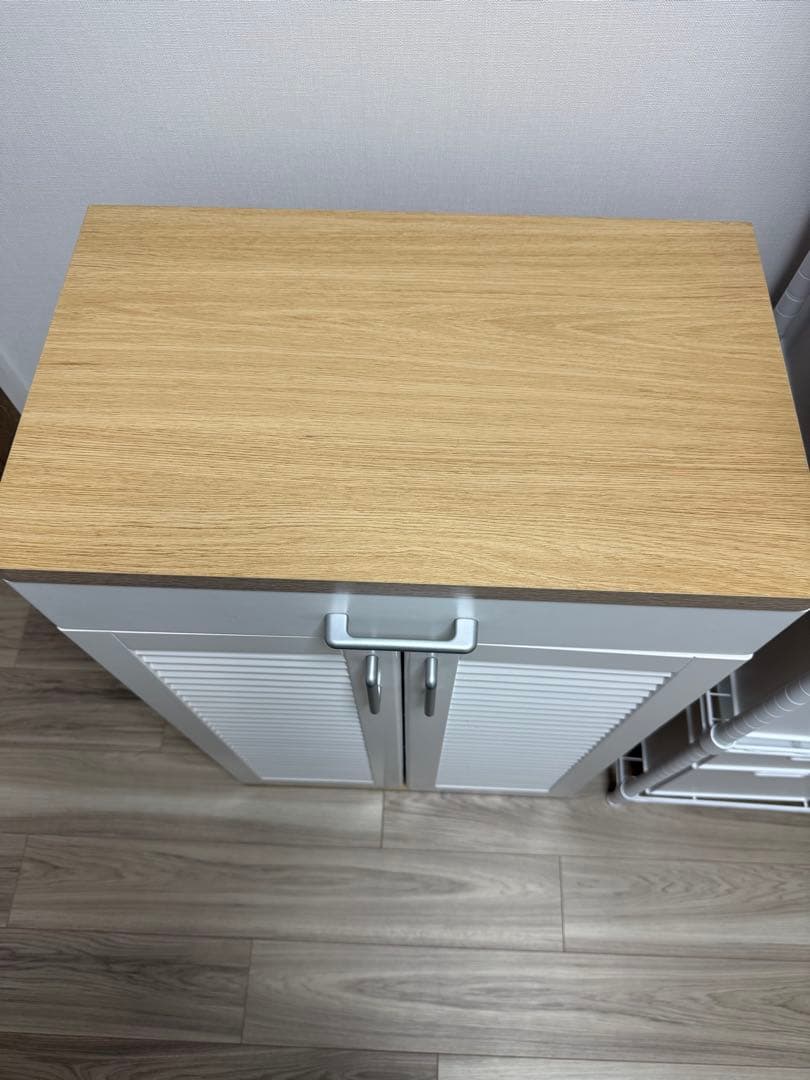 収納キャビネット ホワイト 木目調