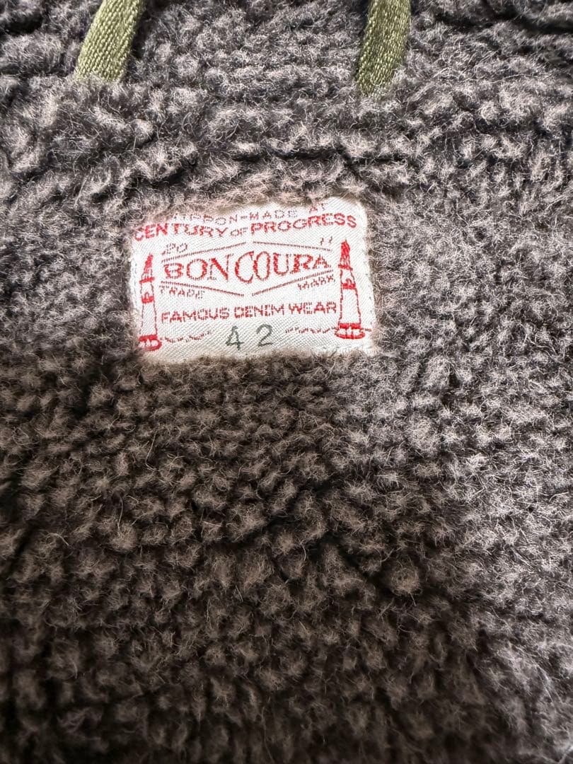 BONCOURA デッキジャケット　ミリタリーオリーブ　ボンクラ ボアアウター