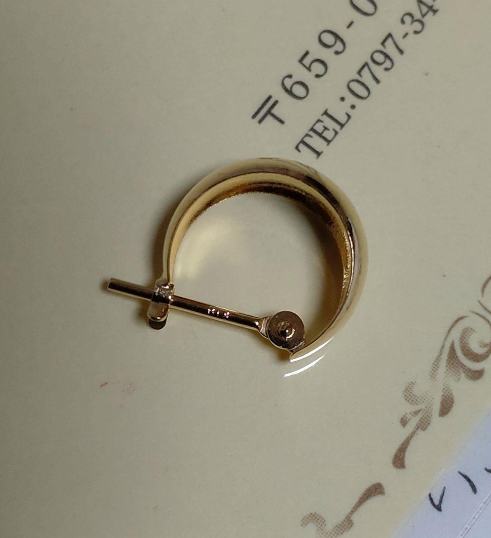 K18 月甲フープピアスイエローゴールド (片耳用)5×10mm