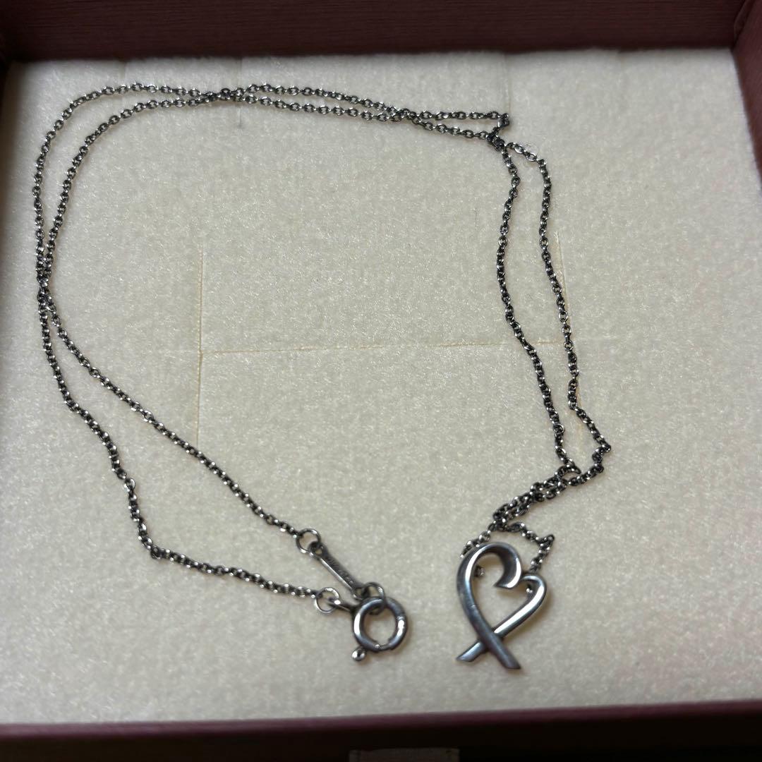 ティファニーネックレスパロマピ カソラビングハートAg925シルバー