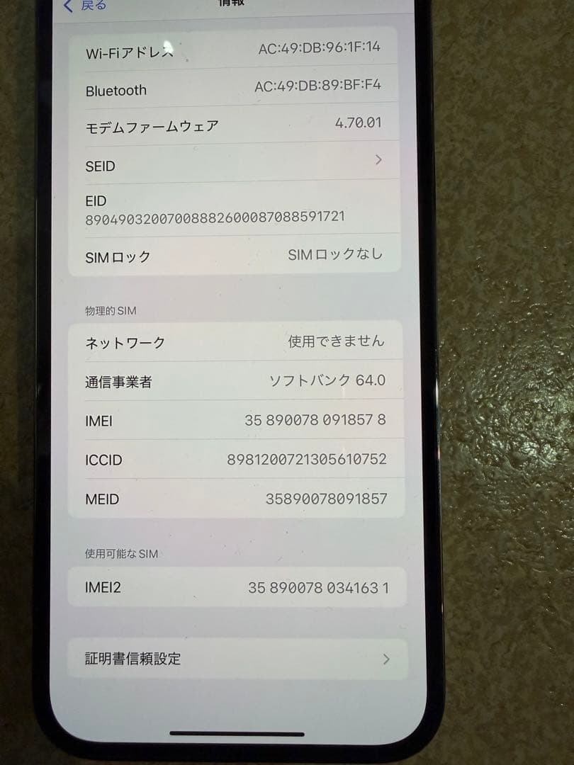 Apple iPhone 13 Pro Max 128GB カメラ0.5倍不可