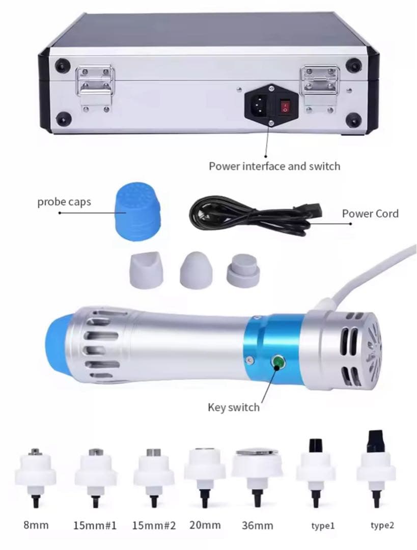 体外衝撃波　電気衝撃波マッサージ機 ポータブルケース付き）　骨折緩和　ED対策