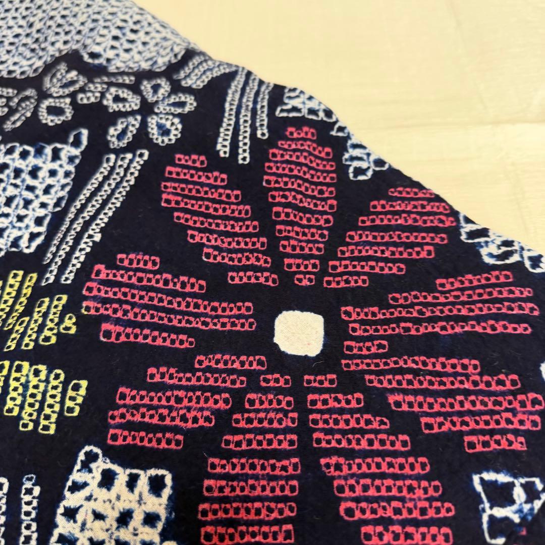 木綿 浴衣 有松絞り 花柄