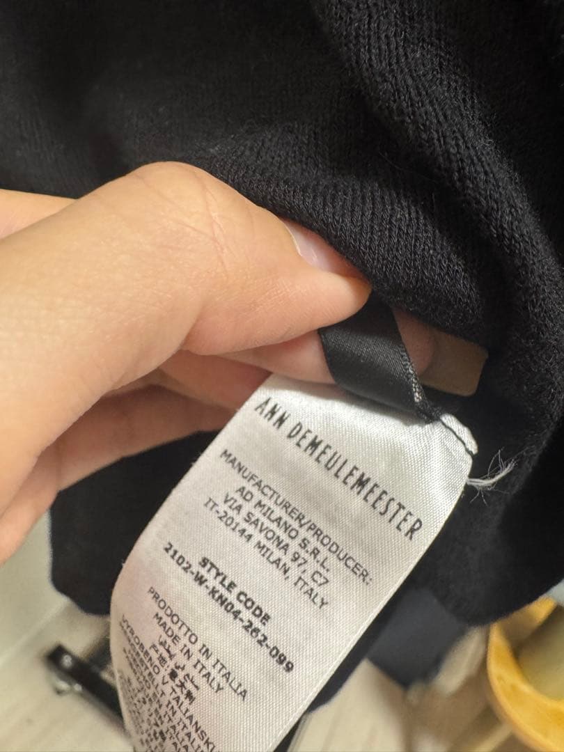 ANN DEMEULEMEESTER ブラック タートルネック