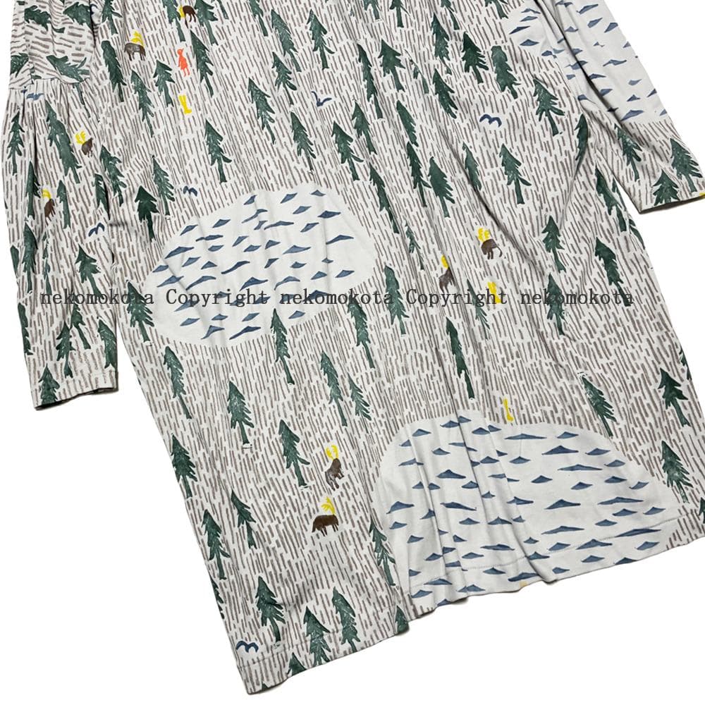 ミナペルホネン one day 総柄 ワンピース 36 mina ワンディ