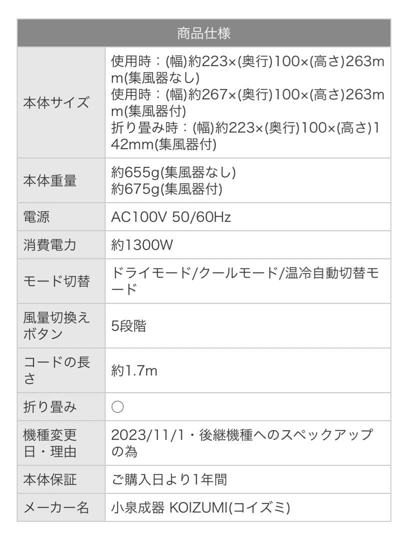 【最新モデル】ダブルファンドライヤー モンスター コイズミ (KHD-W810）