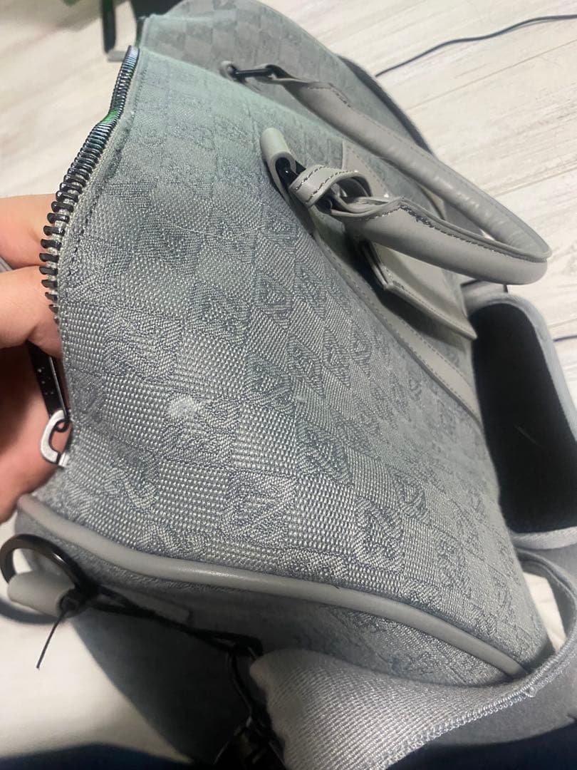 Jordan ボストンバッグ グレー チェック柄