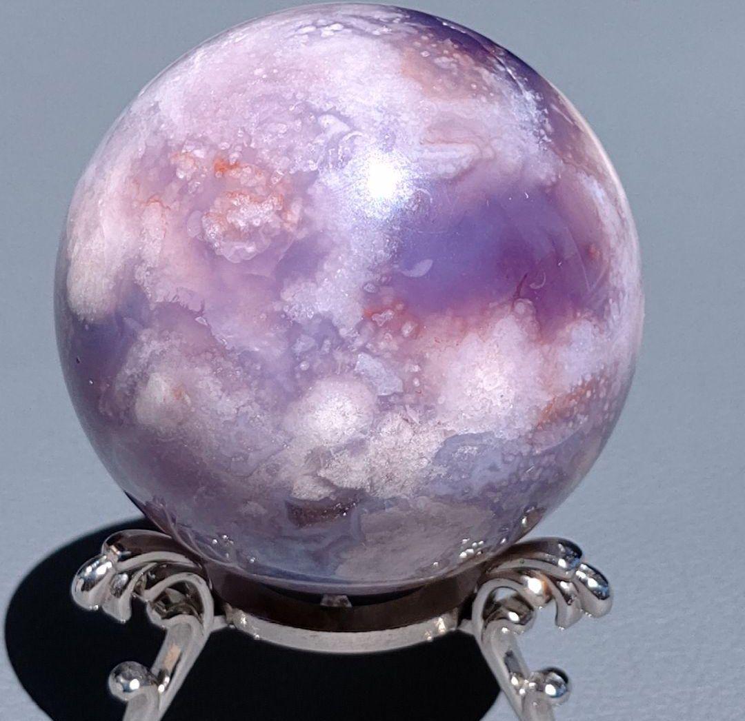 専用　ブルー桜瑪瑙　スフィア　天然石❖　no.0711