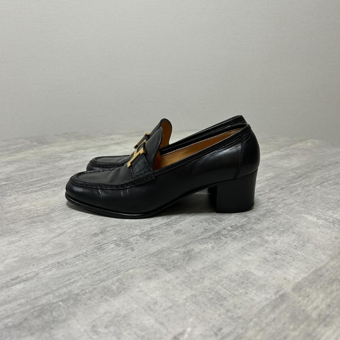 【Hermes】エルメス ローファー ゴールド金具 Hロゴ レザー 36 1/2