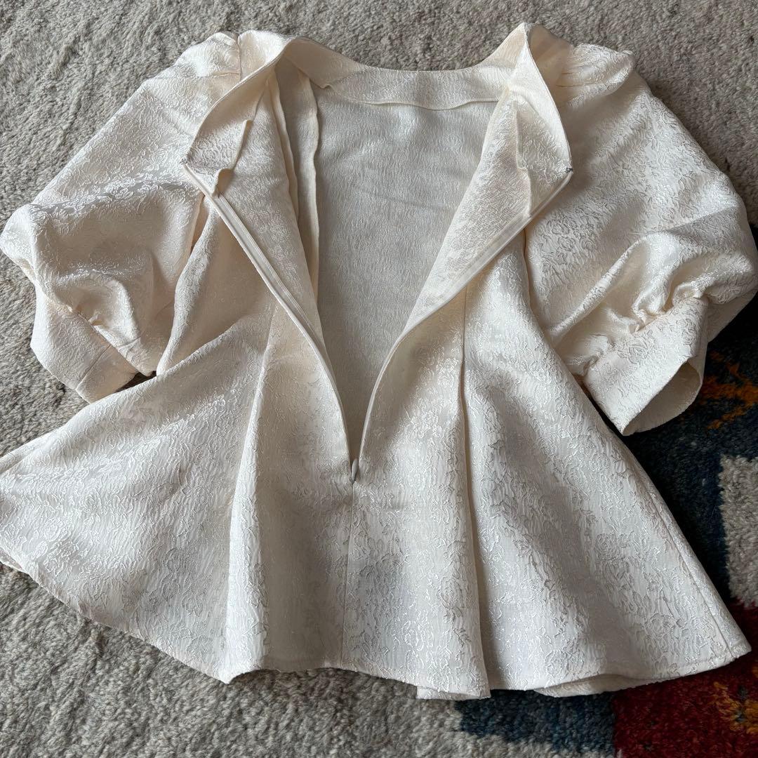 新品　etoll. フラワージャガードセットアップドレス ペプラム　スカート