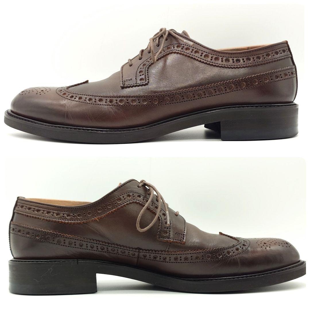 【美品】MIHARAYASUHIRO ロングウイングチップ レザーシューズ 26