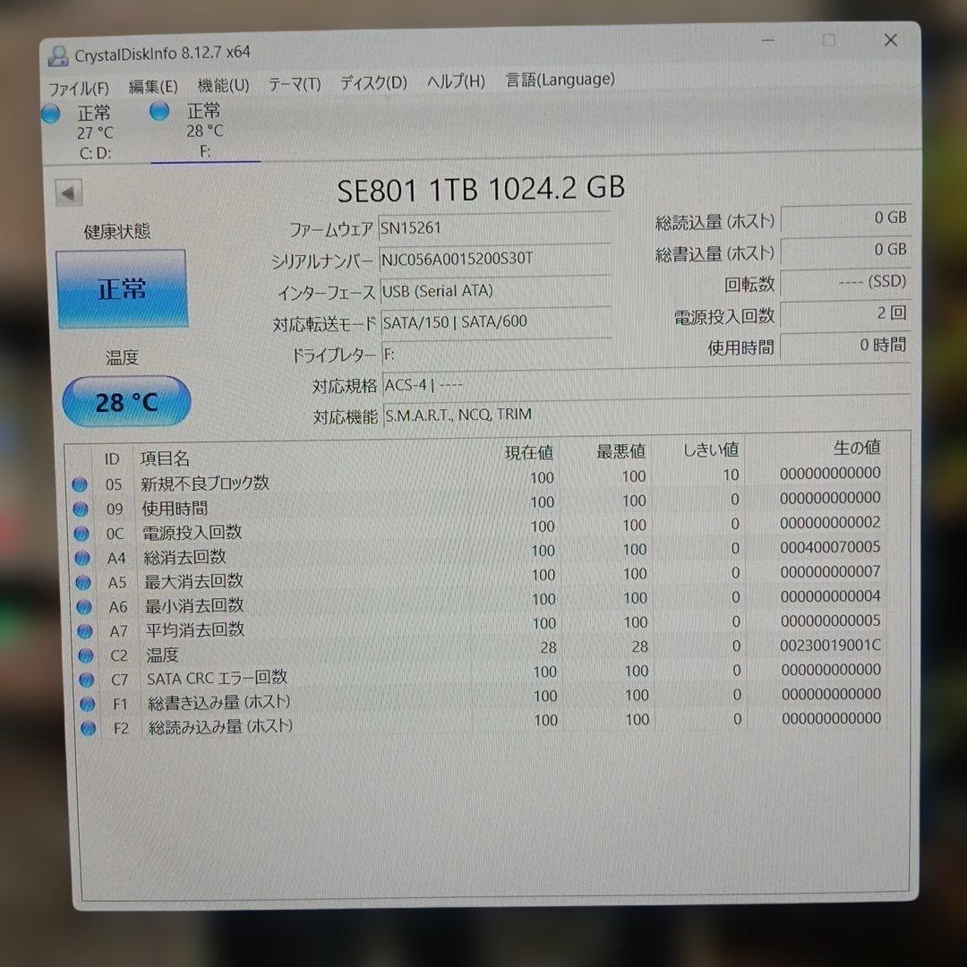 SE801 M.2 SATA SSD 1TB 新品