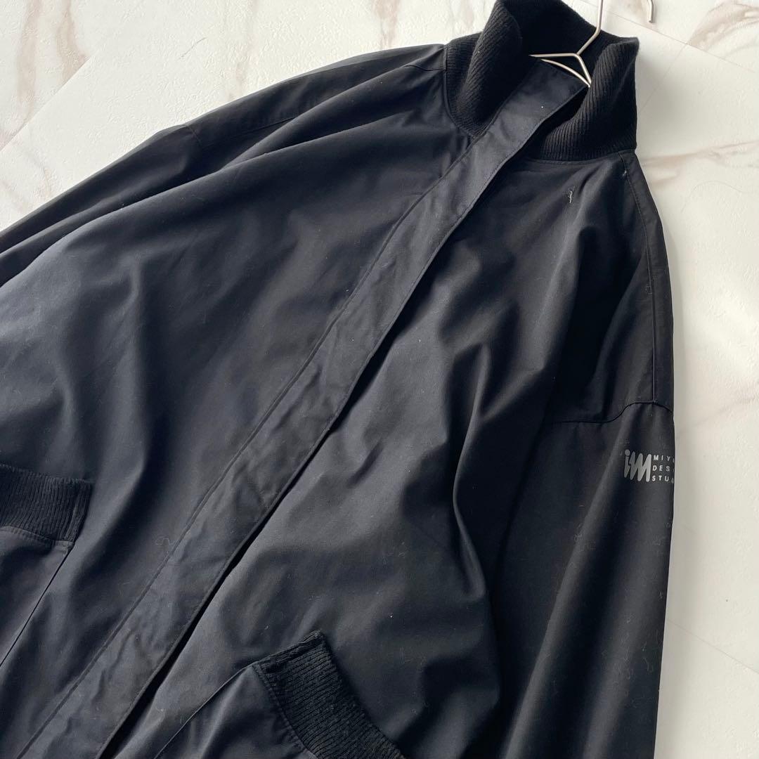 入手困難✨ イッセイミヤケデザインスタジオ ロングコート 銀ロゴ 黒色 80s