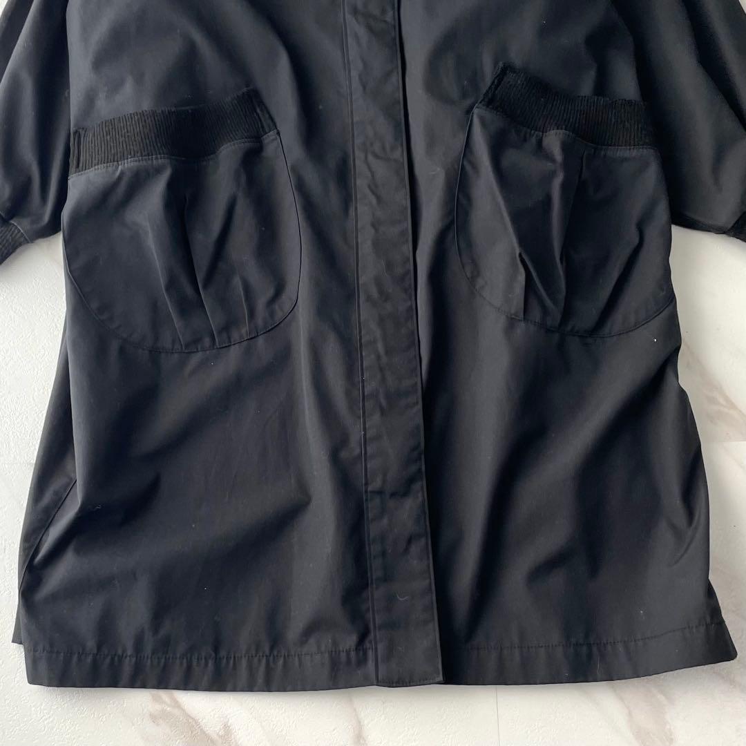 入手困難✨ イッセイミヤケデザインスタジオ ロングコート 銀ロゴ 黒色 80s