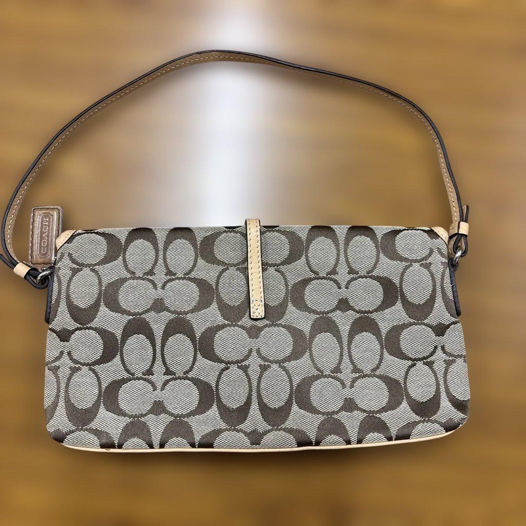 美品　コーチ アクセサリーポーチ ワンショルダー シグネチャー 6348