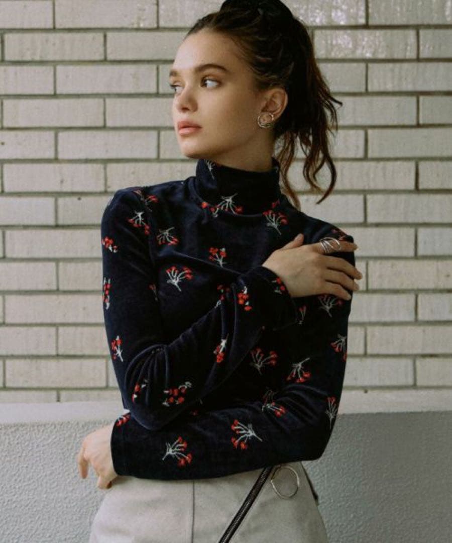 【限定カラー】Mame Kurogouchi ベロア トップス カットソー 長袖