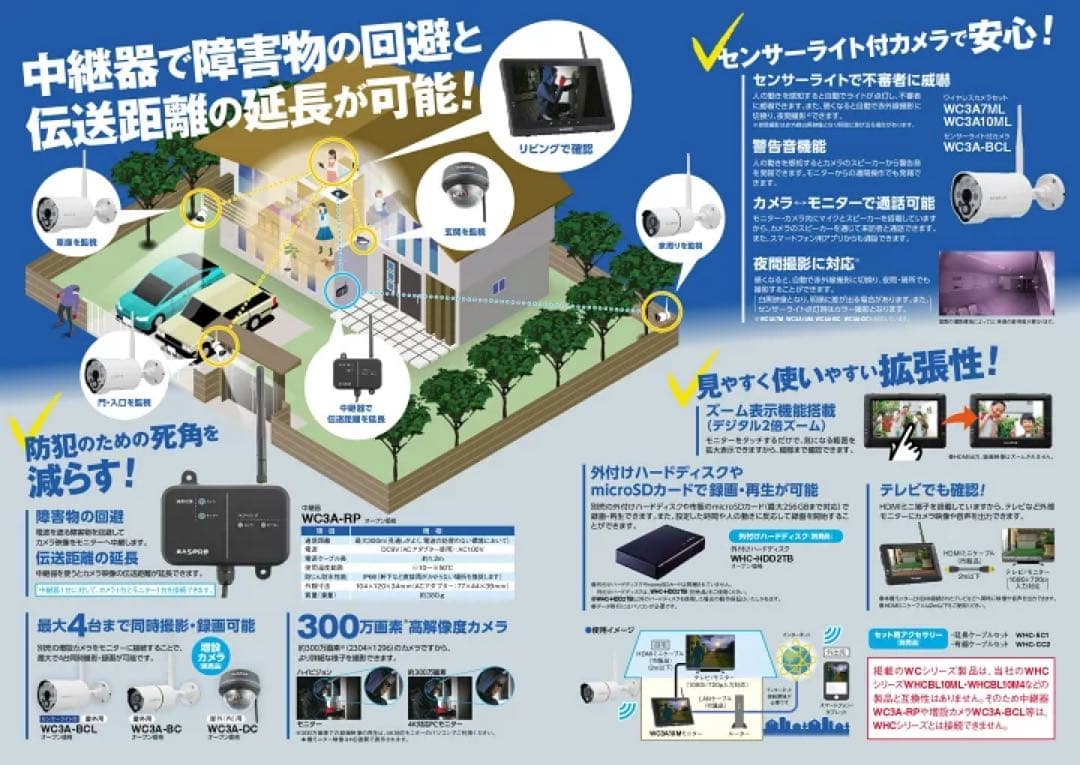 MASPRO ワイヤレスカメラセット WC3A7ML