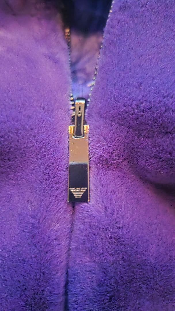 美品エンポリオアルマーニフェイクファーパーカーサイズ40パープル