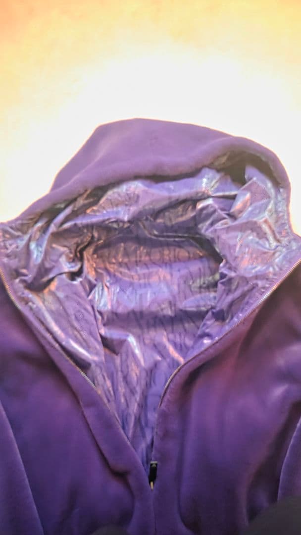 美品エンポリオアルマーニフェイクファーパーカーサイズ40パープル