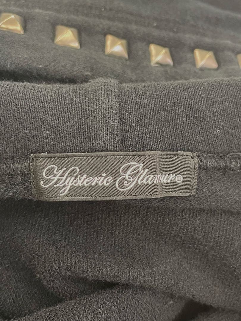 ヒステリックグラマー スカルベリースタッズパーカー 缶バッジ付き