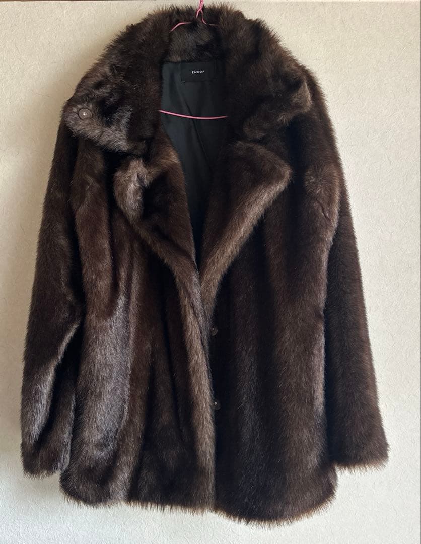EMODA ミディフェイクファーコート　ブラウン