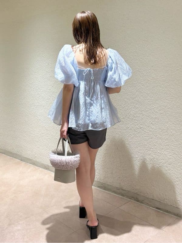 リリーブラウン☆ブラック パフスリーブ チュニック 半袖