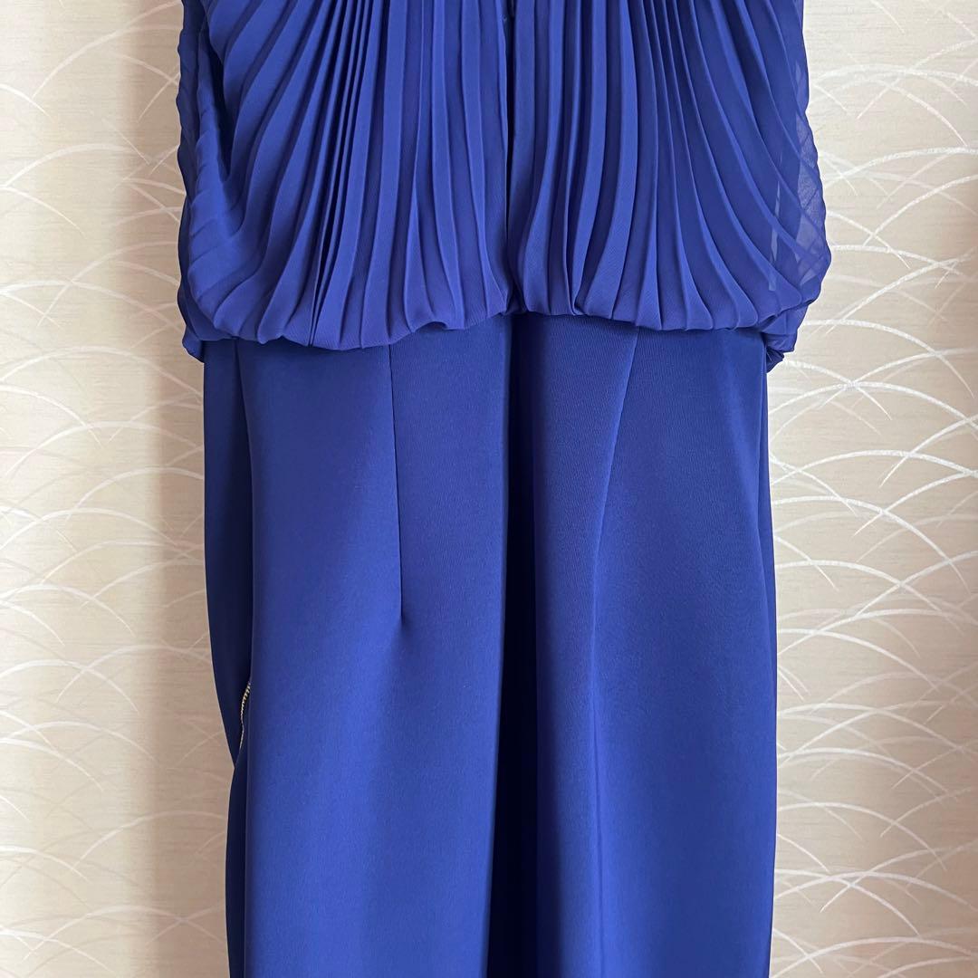 JEAN MACLEAN シフォン　ハイネック　タイト　ひざ丈　ミディアムドレス