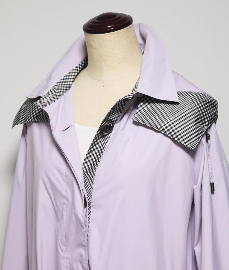 新品【アクアスキュータム】レインコート フード脱着可 M-L きれいなラベンダー