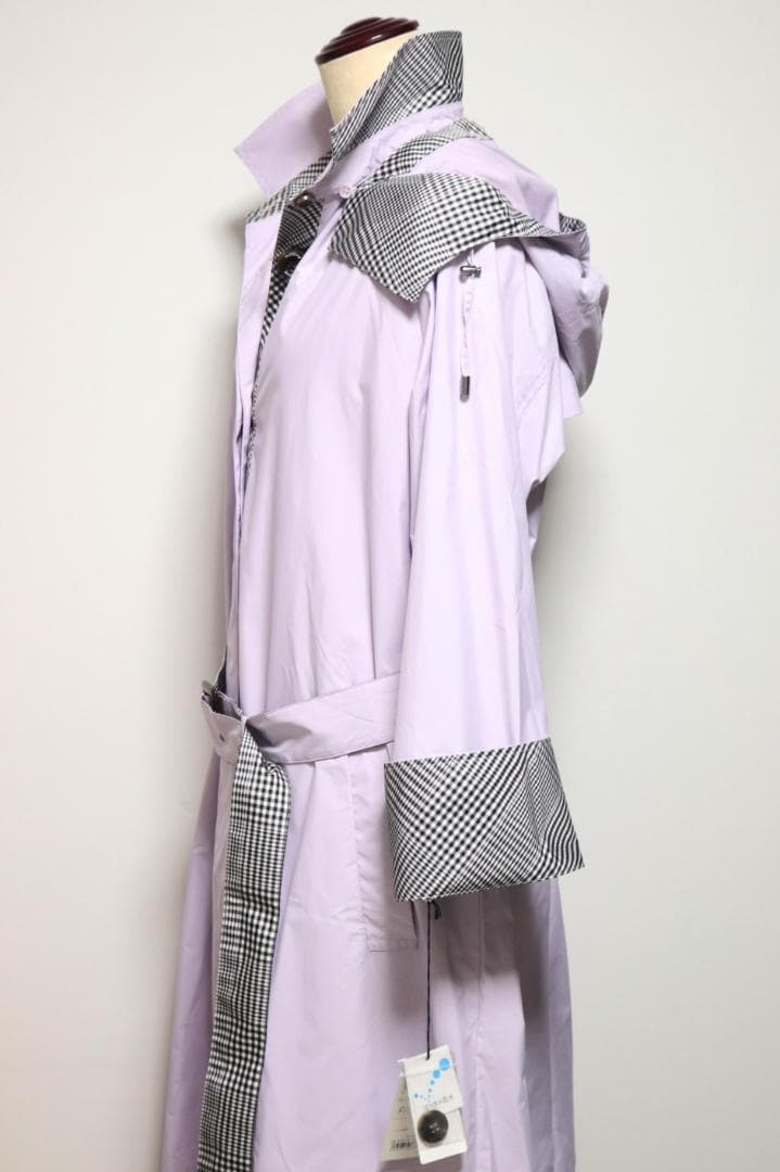 新品【アクアスキュータム】レインコート フード脱着可 M-L きれいなラベンダー