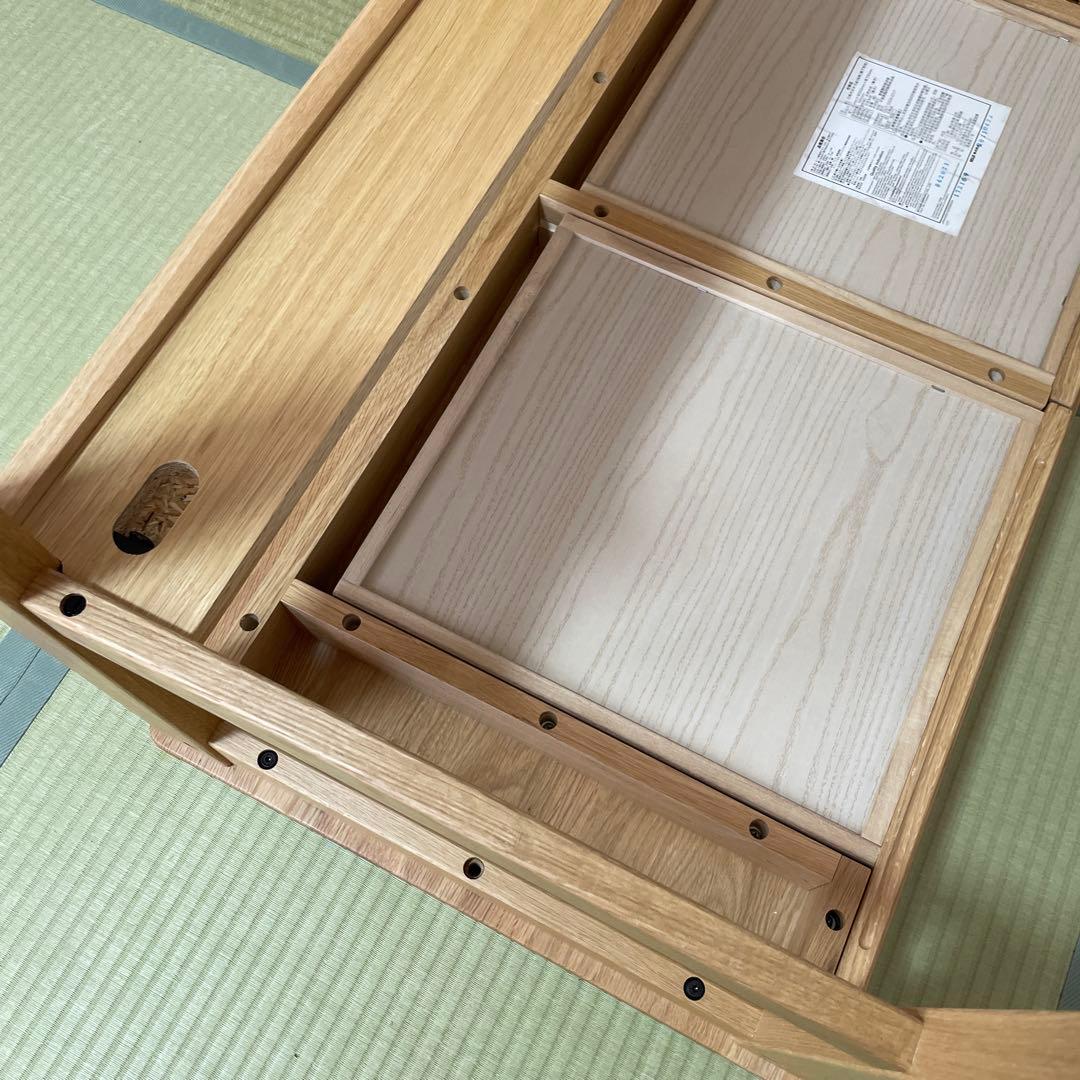 無印良品 オーク無垢材デスク（引出・足元棚付）