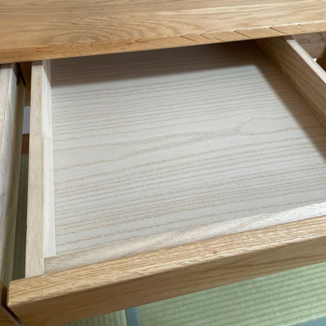 無印良品 オーク無垢材デスク（引出・足元棚付）