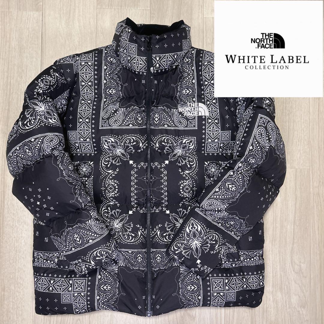 ザノースフェイス　ペイズリー　バンダナ　ヌプシ　黒　ダウン　メンズ　L B-74