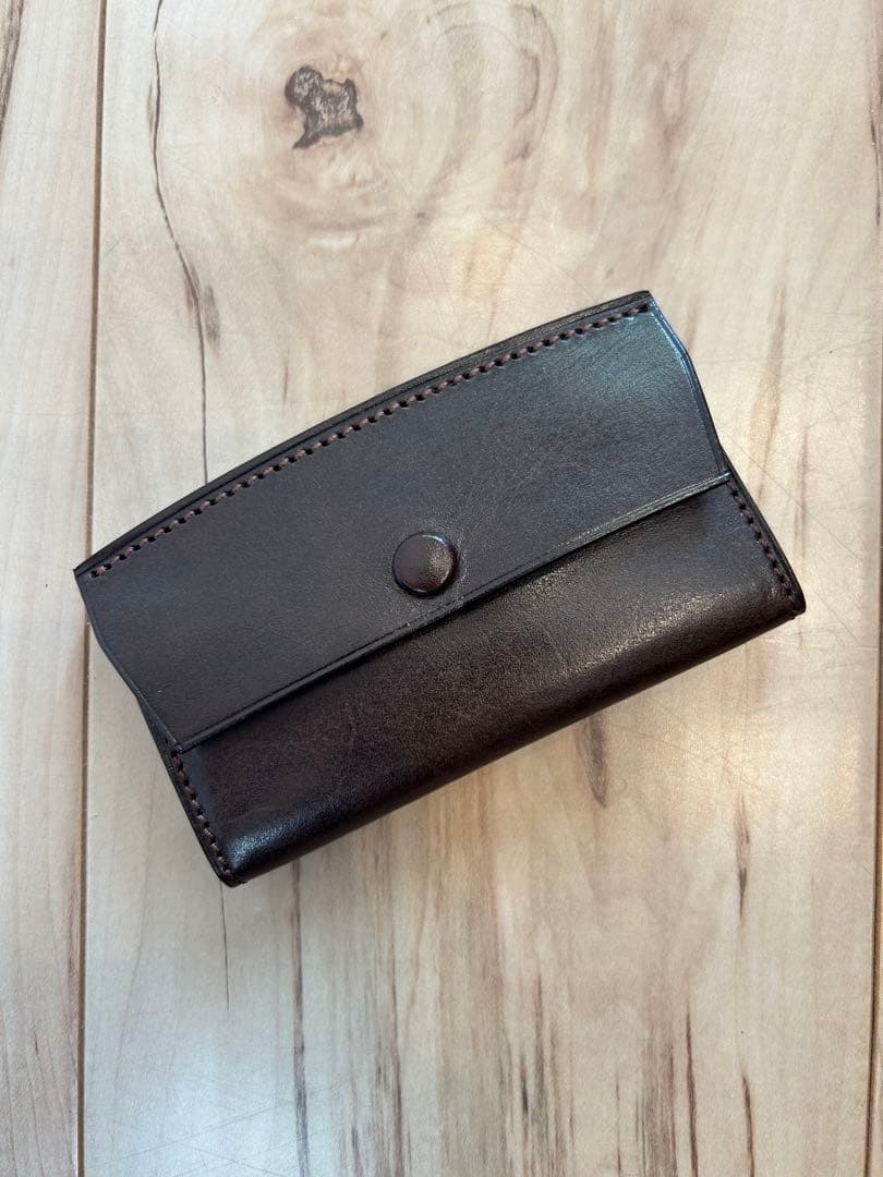 万双　厚コバ キーケース　ダークブラウン