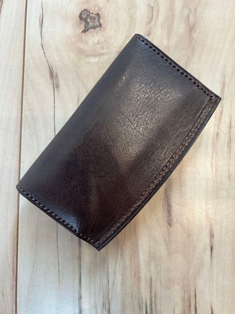 万双　厚コバ キーケース　ダークブラウン