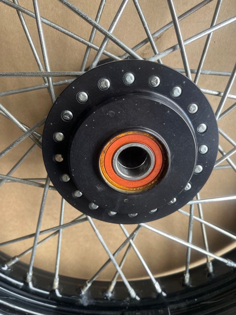 ハーレーXL1200nスポークホイール ブラックリム2008年F Rセット