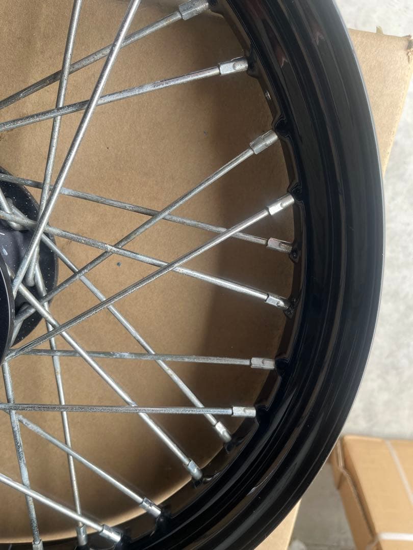 ハーレーXL1200nスポークホイール ブラックリム2008年F Rセット