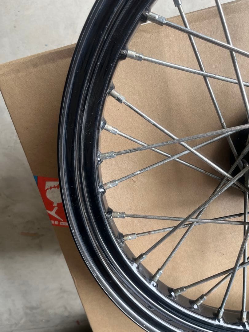 ハーレーXL1200nスポークホイール ブラックリム2008年F Rセット