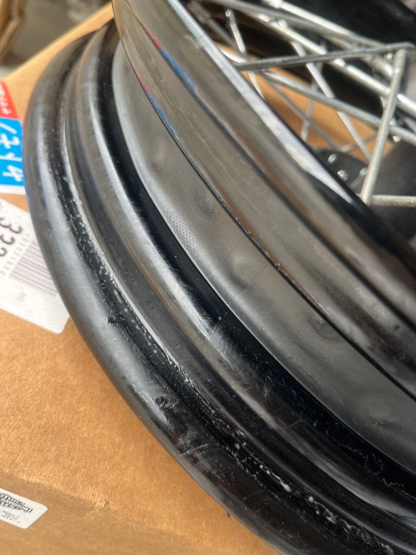 ハーレーXL1200nスポークホイール ブラックリム2008年F Rセット