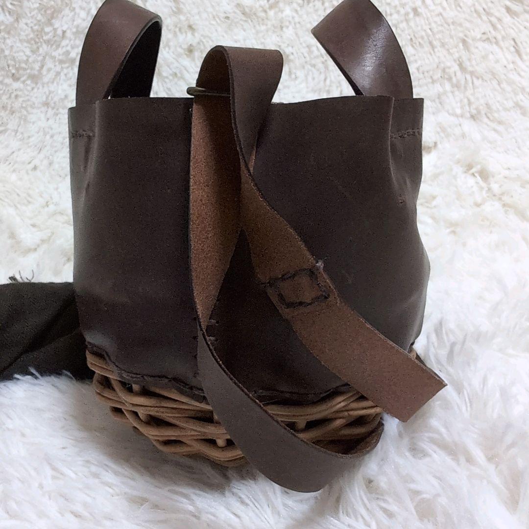 エバゴス ミニどんぐり オイルショルダー カゴ レザー ブラウン