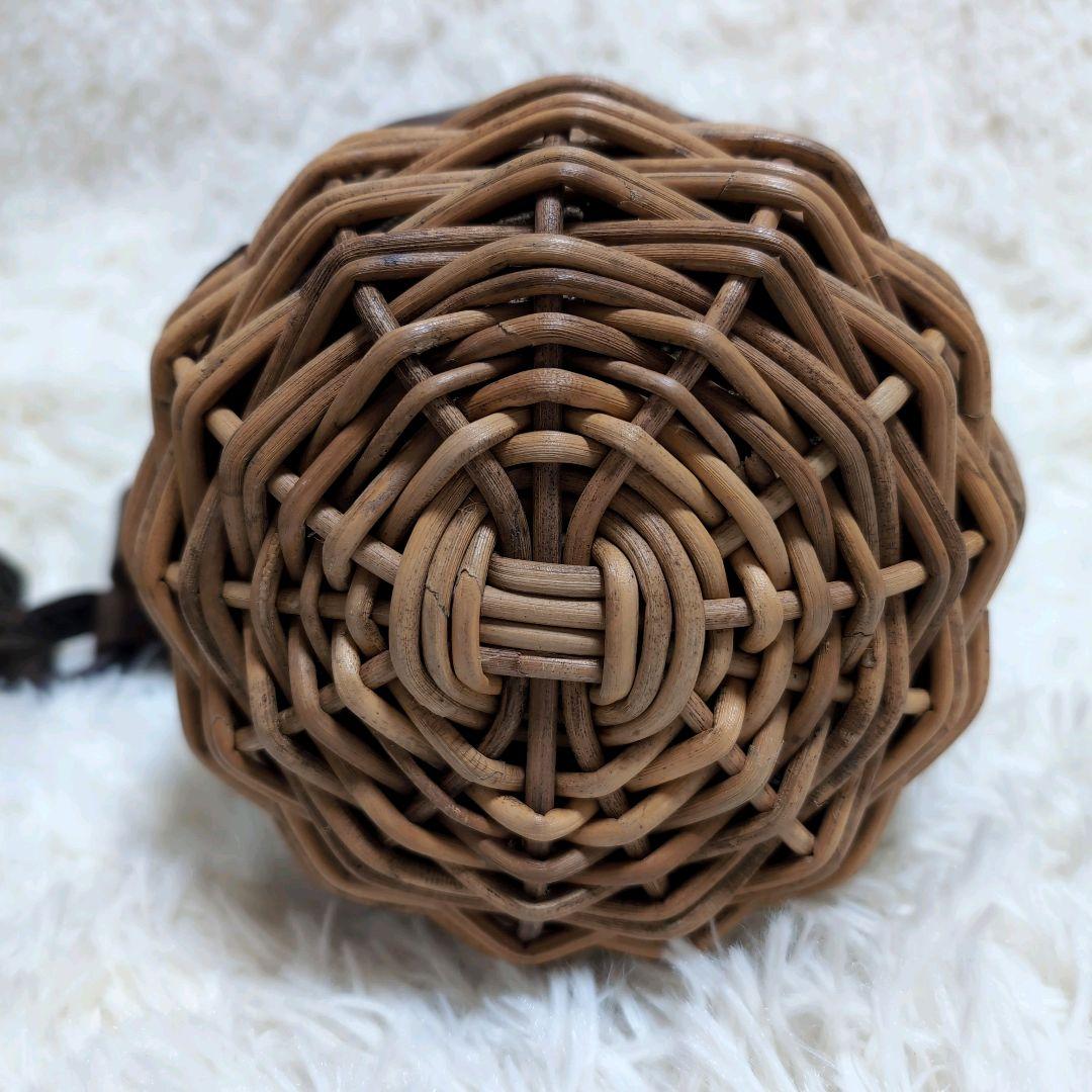 エバゴス ミニどんぐり オイルショルダー カゴ レザー ブラウン