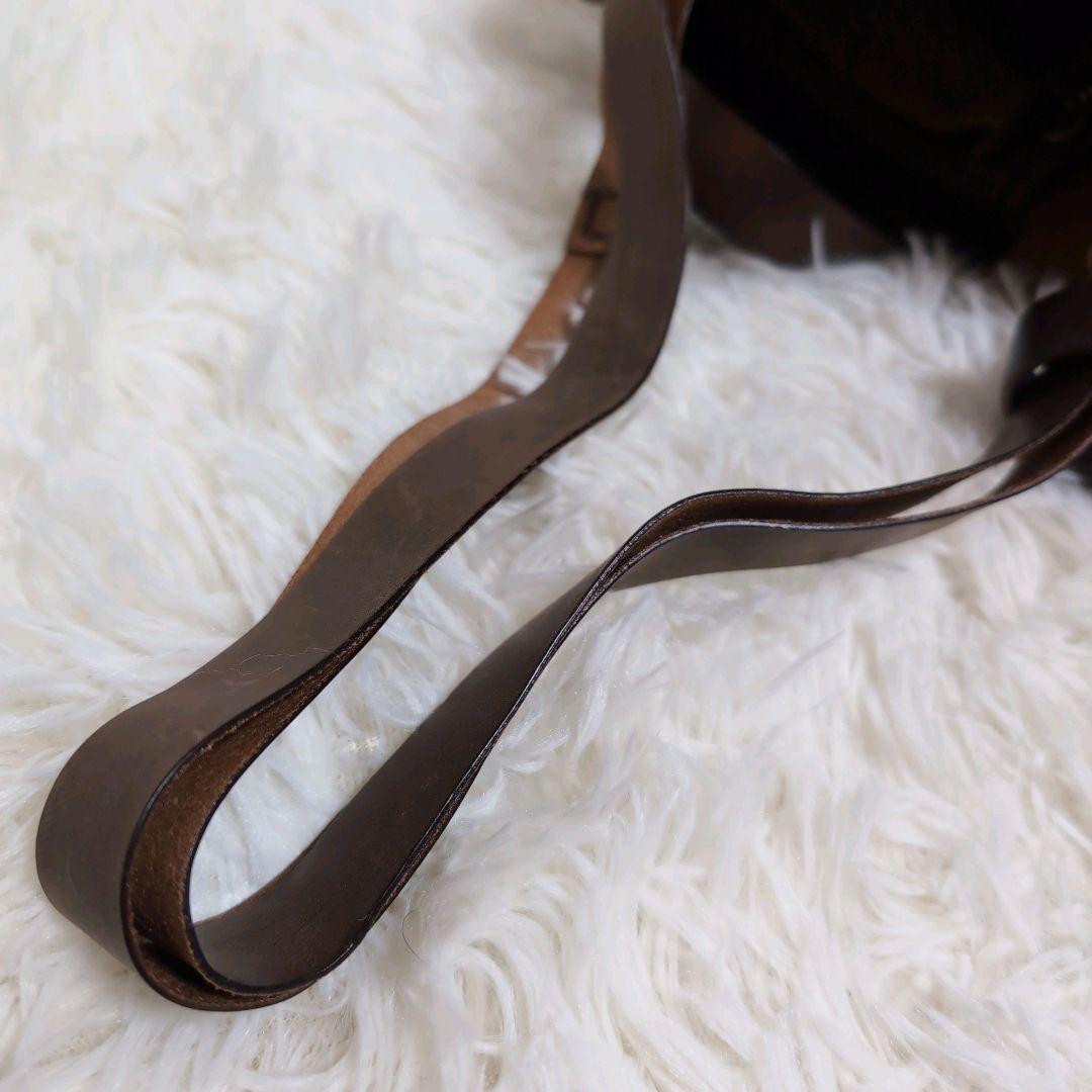 エバゴス ミニどんぐり オイルショルダー カゴ レザー ブラウン